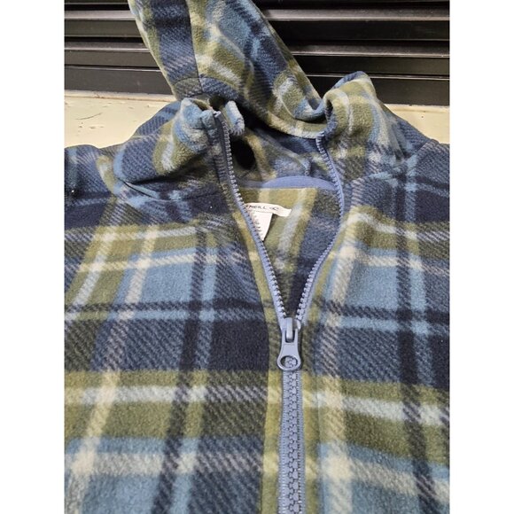 O'Neill Hoodie Mens Fleece Pullover Sweater Size L Plaid Long Sleeve 1/4 Zip - Picture 12 of 14